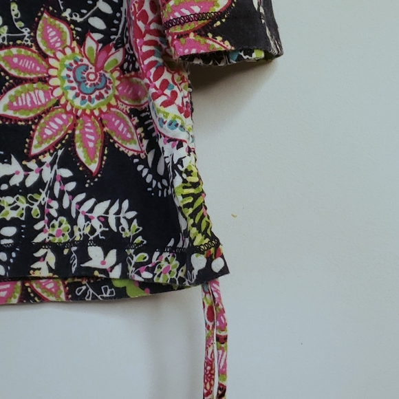 new CARIBBEAN JOE top Paisley Stretch PETITE LARGE 12 14 Tropical Navy Blue - Picture 8 of 8